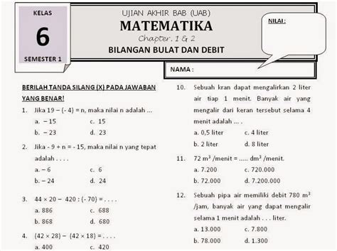 Hots Negatif Bilangan Matematika Bulat Soal Masalah Penyelesaian Sehari