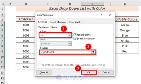 How To Create Excel Drop Down List With Color 2 Ways ExcelDemy