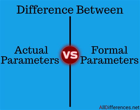 Difference Between Actual And Formal Parameters Comparison Chart