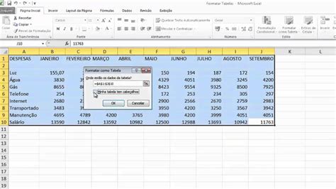 Microsoft Excel Organizar Dados De Uma Planilha Em Tabelas Youtube