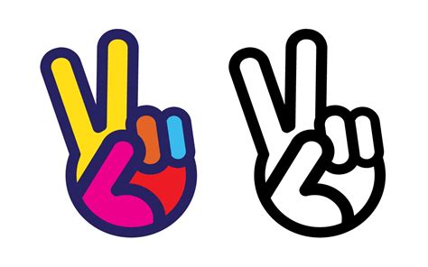 Peace Sign Hand Pre Designed Illustrator Graphics