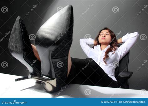 Barefoot Woman Sitting Legs Crossed