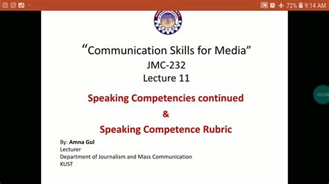 Speaking Competencies Rubric Youtube