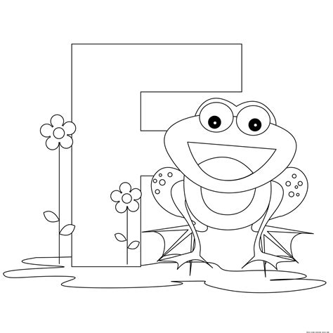 Printable Animal Alphabet Letter F For Frog Free Kids Coloring