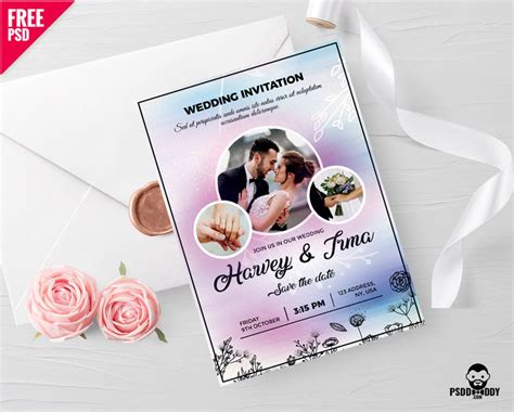 Free for commercial use high quality images Download Wedding Invitation Card Free PSD | PsdDaddy.com