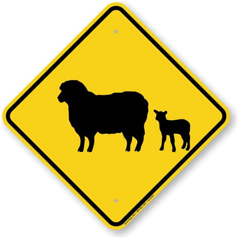 Sheep With Lamb Crossing Sign Free Shipping Sku K2 0284