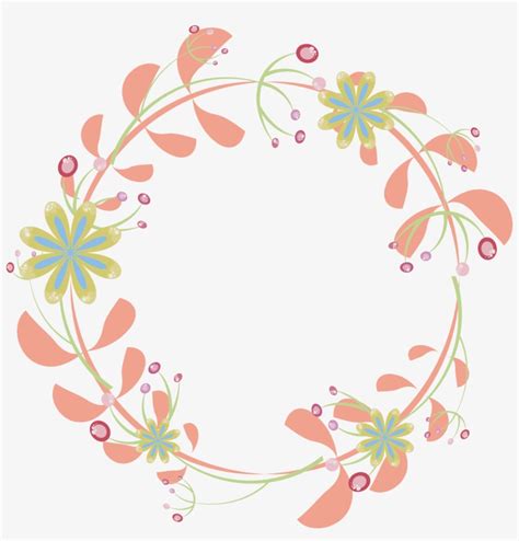 Wedding Invitation Border Flowers Pink Flower Circle Png Free