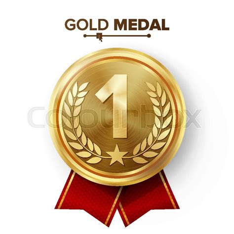 Gold 1st Place Medal Vector Metal Stock Vector Colourbox