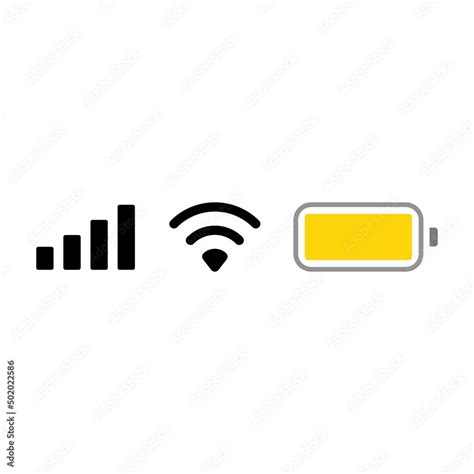 Low Power Mode Wifi Signal Set Icon Isolated On White Background