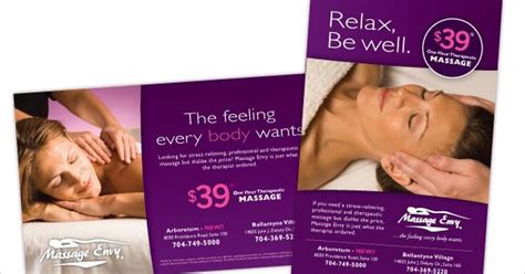 Massage Envy Advertising Leaflets Flyers Massage Therapist Marketing