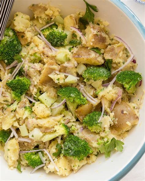 In a small bowl stir together the mayonnaise, vinegar and the sugar. German Potato Salad with Broccoli - Whole30 | Primal ...