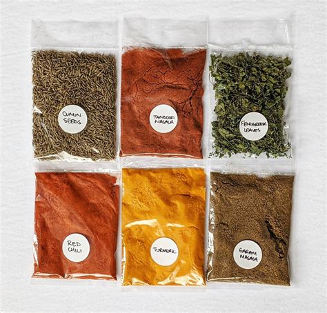 Spice Kit Refills Small Spice Refill Packs 6 Indian Curry Etsy