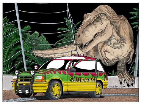 Jurassic Park T Rex Break Out Colored By Nkourk On Deviantart