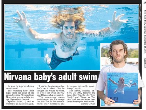 The famous baby, now an adult, featured on nirvana's nevermind album has recreated the iconic cover 25 years later, only it's not the first time he's done it. Nirvana Nevermind Album Cover Baby Now - Ldwtanka
