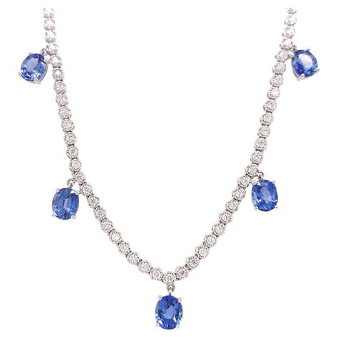 Ella Gafter Blue Sapphire Diamond Pearl Necklace For Sale At 1stdibs