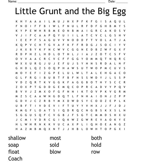 Little Grunt And The Big Egg Word Search Wordmint