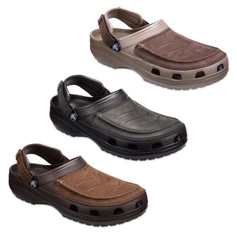 Crocs Yukon Vista Clogs Mens Leather Walking Adjustable Comfort Sandals