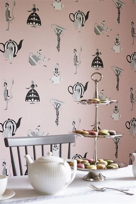 Cute Afternoon Tea wallpaper design, perfect for a kitchen or dining
