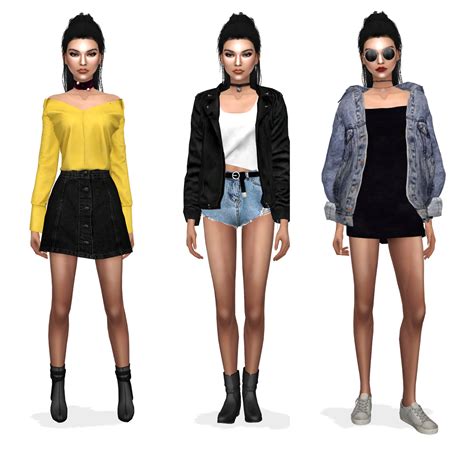 Kendall Jenner Sims 4 Cc Kendall Jenner Lookbook And Cas Sims 4 Jean