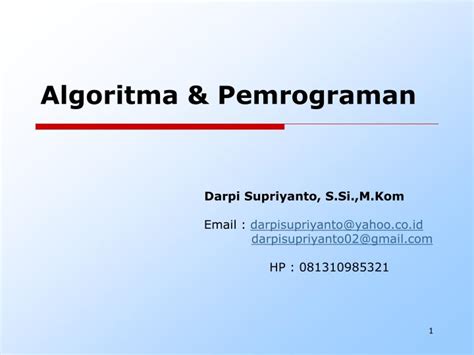 Ppt Algoritma And Pemrograman Powerpoint Presentation Free Download
