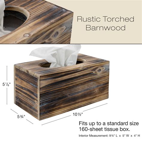 Rustic Brown Barnwood Tissue Box Cover Tissue Rectangle Box Pack Of 1