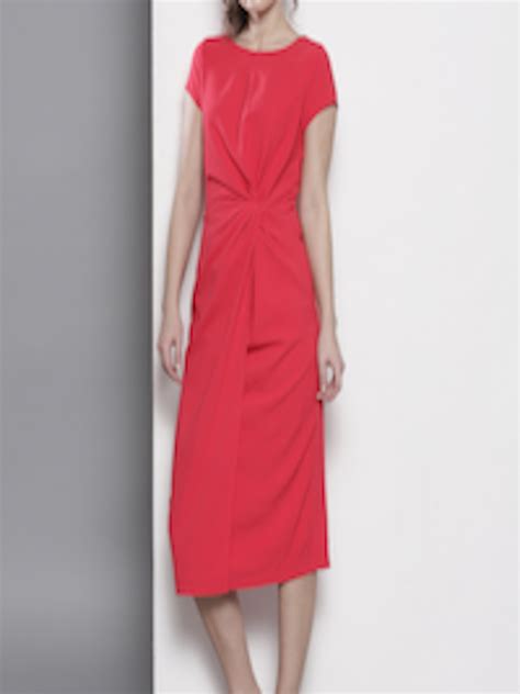 Buy Dorothy Perkins Women Red Solid Midi Sheath Dress Dresses For Women 4318769 Myntra