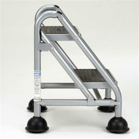 Cosco Rolling Commercial Step Stool 2 Step Platinumblack 2056020097