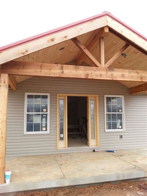 Open Gable Cedar Front Porch Ournewhome In 2019 Farmhouse Front