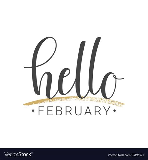 Handwritten Lettering Of Hello February Royalty Free Vector