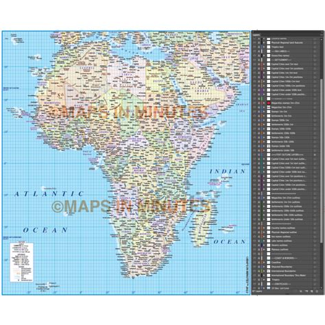 Buy Africa Political Countries Map With Insets Online