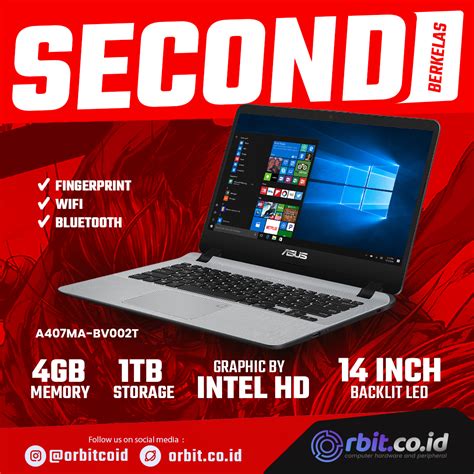 Asus A407ma Bv002t Second Intel Celeron N4000 4gb 1tb 256gbw10