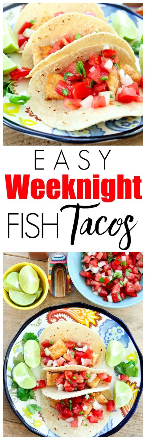Easy weeknight dinner idea! This fish tacos recipe is ...