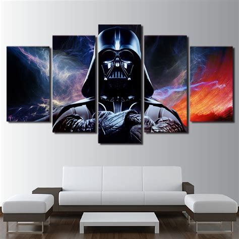 Printed Framed Wall Art Hd Poster Home Decor 5 Panel Movie Star Wars