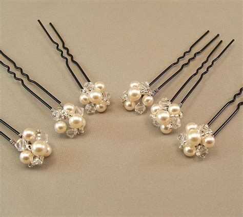 Cream Pearl Wedding Hair Accessories Bridal Hairpins Bridal