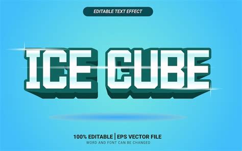 Premium Vector Ice Cube Cold Text Effect Editable Headline Drawing Vector