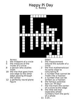 1 grid puzzle and {click here to learn more about this set of pi day logic puzzles}. Pi Day Crossword Puzzle - Tina Kolley ...