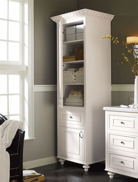 Bathroom vanity units, also referred to as sink vanity units are essential for creating a stylish modern bathroom. A stand-alone linen #cabinet adds charm and much-needed ...