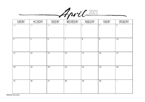 Free April 2021 Calendars 101 Different Designs And Borders In 2021