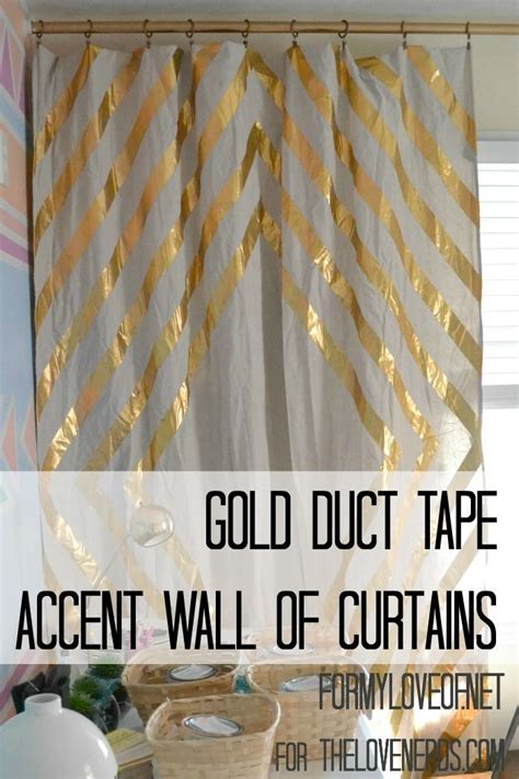 Gold Duct Tape Curtains For A Gorgeous Accent Wall Diy Golden Diy