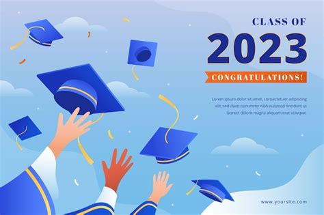 Free Vector Gradient Background For Class Of 2023 Graduation