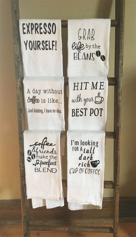 Coffee themed collage towel is great to use in the kitchen, bathroom or gym. Coffee Themed Kitchen Towel/Flour Sack/Tea Towel/Dish ...