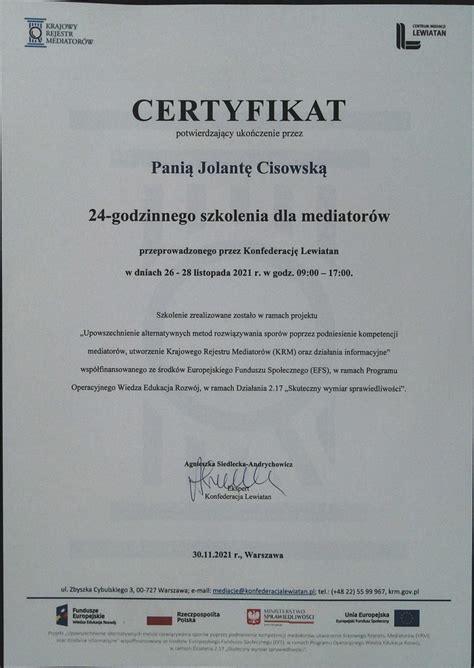 Certyfikaty Dyplomy Sebacars Sebastian Cisowski