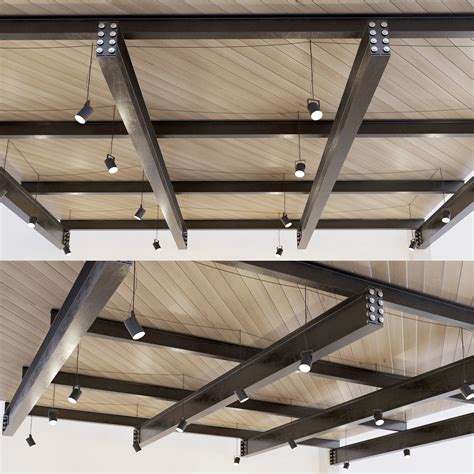 3d Model Wooden Ceiling On Metal Beams 23 Vr Ar Low Poly Cgtrader