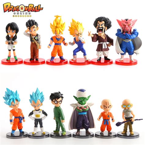 6 Unidslote Dragon Ball Z Figuras De Acción De Super Goku Vegeta Gohan