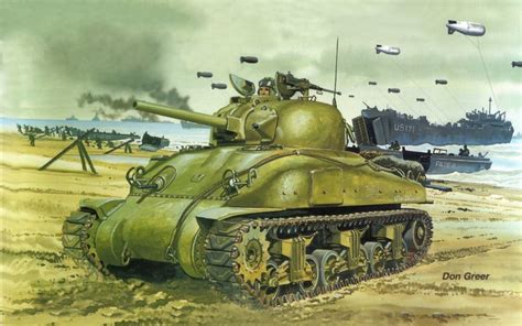 Sherman M4a376w Painting Art Tanks M4 Sherman Hd Wallpaper Rare