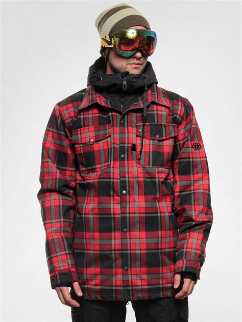 686 Snowboard Jacket Rsrvd Axxe Flannel Ins Chili