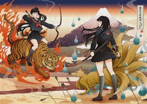 Rin Nadeshico Uses Traditional Japanese Art Style To Draw Anime Art