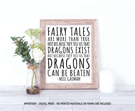 60 Off Fairy Tales Are More Than True Neil Gaiman Quote Etsy