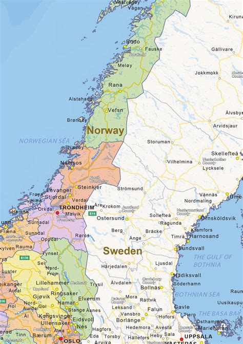 Detailed Political Map Of Norway Zohal