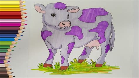💙 ️💛 Desenez Colorez Animale Domestice Vaca Vacuta Invatam Sa